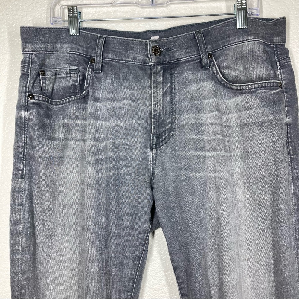 7 For All Mankind Slimmy Slim Fit Jeans Mens 34 In Gravel Gray Straight Leg - Picture 3 of 16